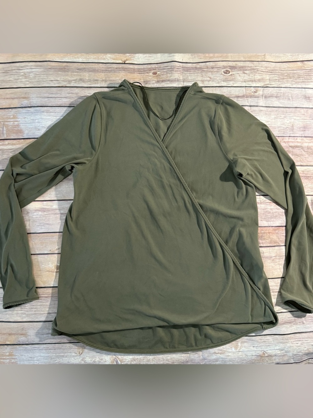 Lululemon Women’s Olive Green Lightweight Softstreme Wrap-Front Top